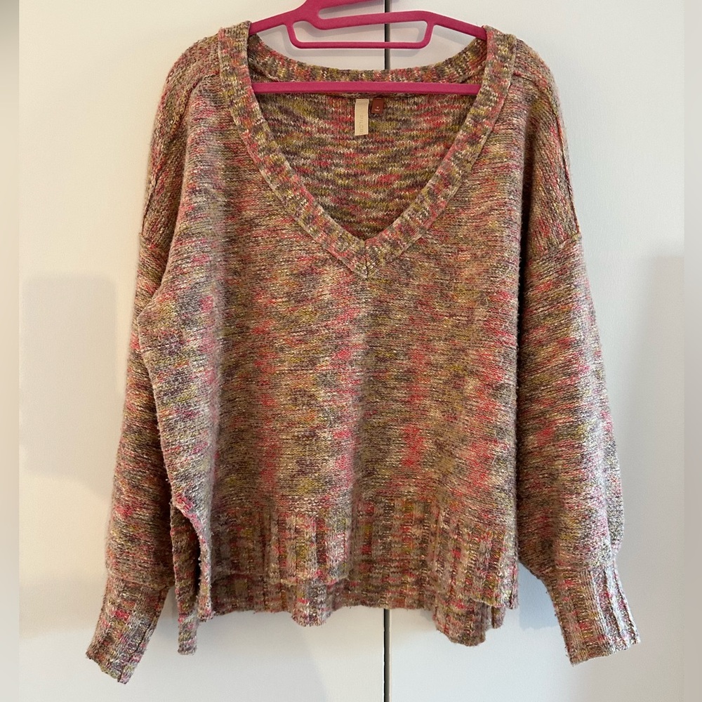 Pink Multi Pilcro v-neck sweater